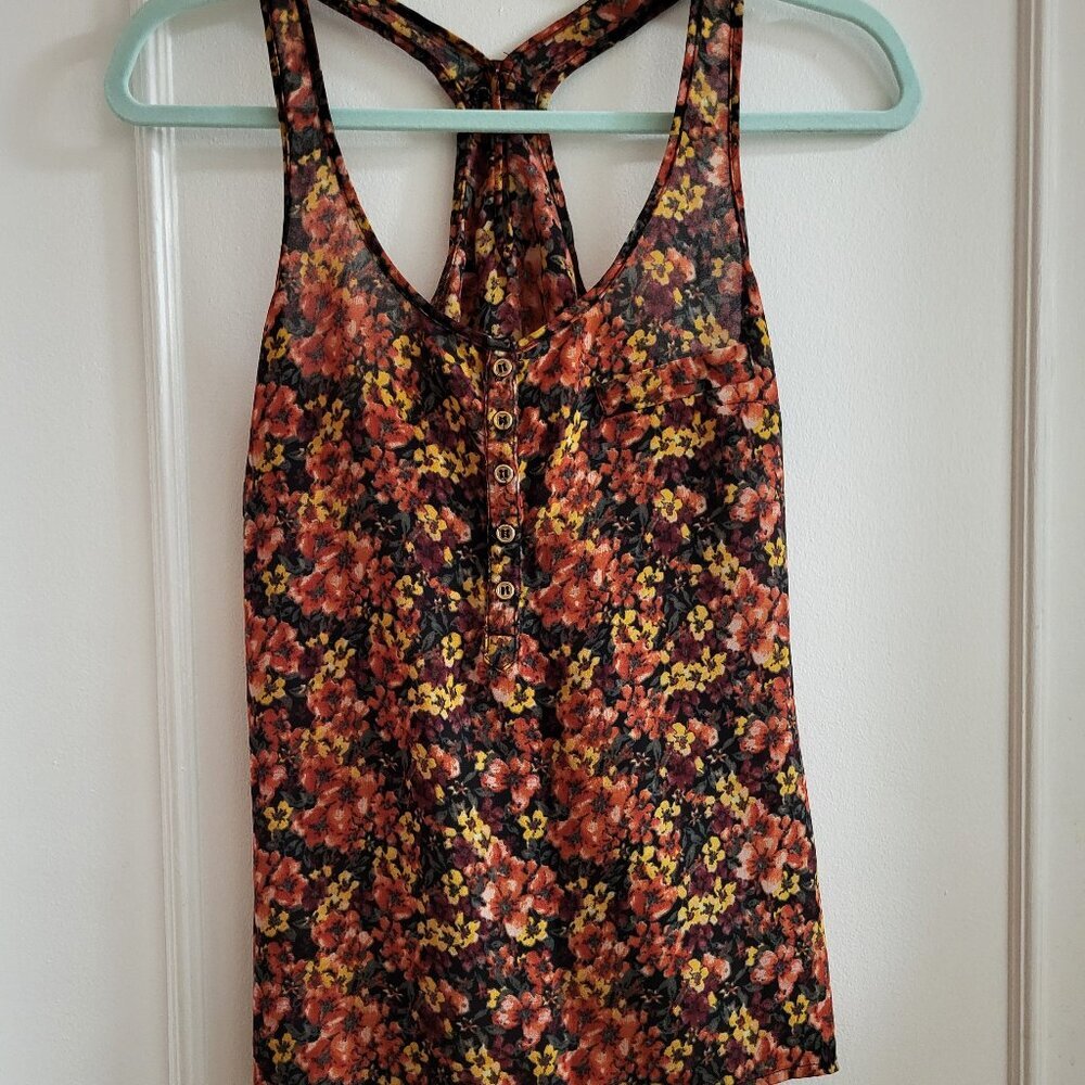 Dynamite Floral Racerback Tank Blouse size Small
